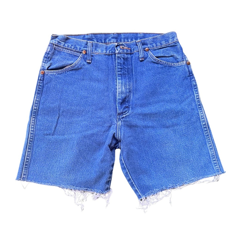 Vintage '90s Medium Faded Wash Wrangler Cutoff Jorts Shorts / 28" 29"